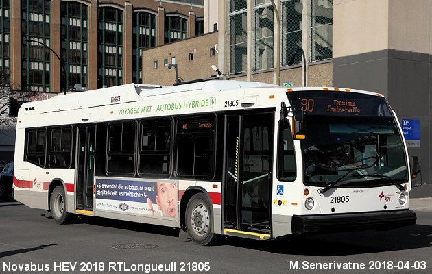 BUS/AUTOBUS: Novabus HEV 2018 RTLongueuil