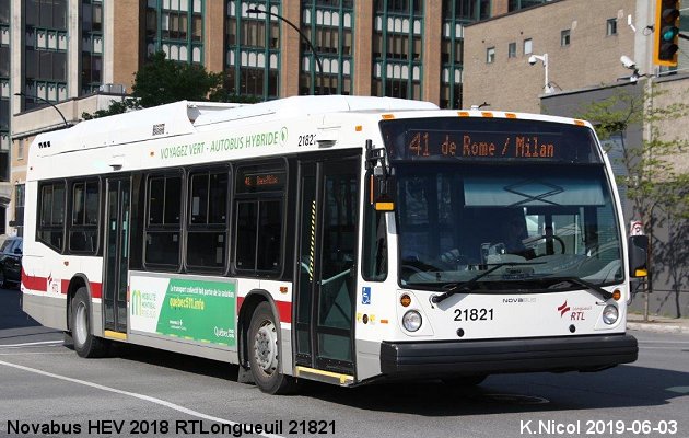 BUS/AUTOBUS: Novabus HEV 2018 RTLongueuil