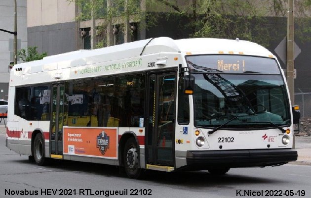 BUS/AUTOBUS: Novabus HEV 2021 RTLongueuil