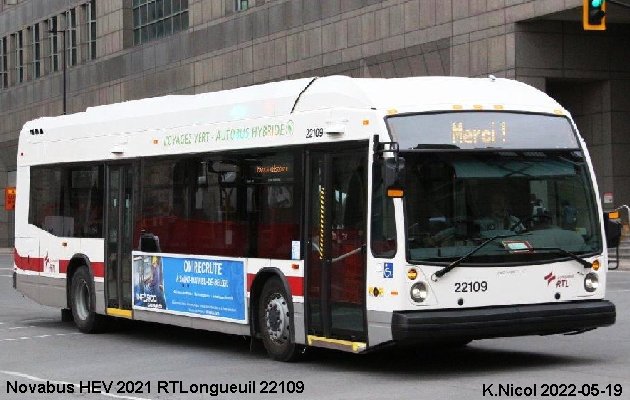 BUS/AUTOBUS: Novabus HEV 2021 RTLongueuil