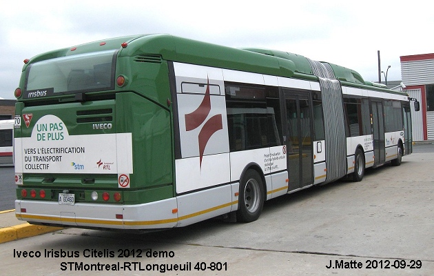 BUS/AUTOBUS: Iveco Irisbus Citelis 2012 RTLongueuil