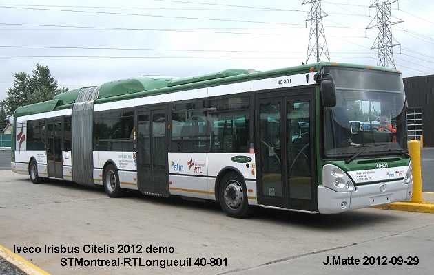 BUS/AUTOBUS: Iveco Irisbus Citelis 2012 RTLongueuil