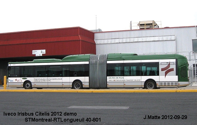 BUS/AUTOBUS: Iveco Irisbus Citelis 2012 RTLongueuil