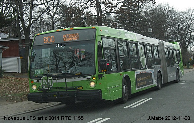 BUS/AUTOBUS: Novabus LFS 60102 2011 RTC