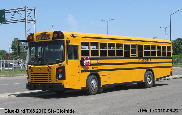 BUS/AUTOBUS: Blue Bird TX3 2010 Ste-Clothide