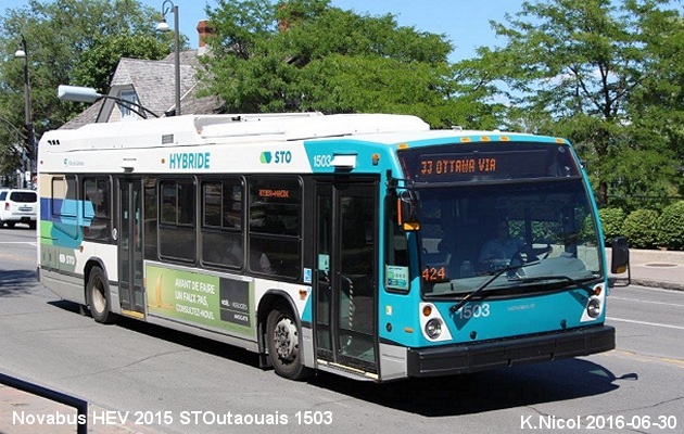 BUS/AUTOBUS: Novabus HEV 2015 STOutaouais