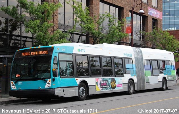 BUS/AUTOBUS: Novabus HEV artic 2017 STOutaouais