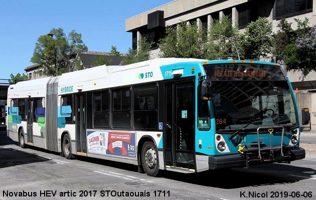 BUS/AUTOBUS: Novabus HEV artic 2017 STOutaouais