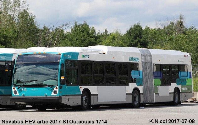 BUS/AUTOBUS: Novabus HEV artic 2017 STOutaouais