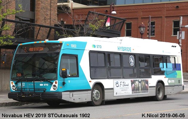 BUS/AUTOBUS: Novabus HEV 2019 STOutaouais