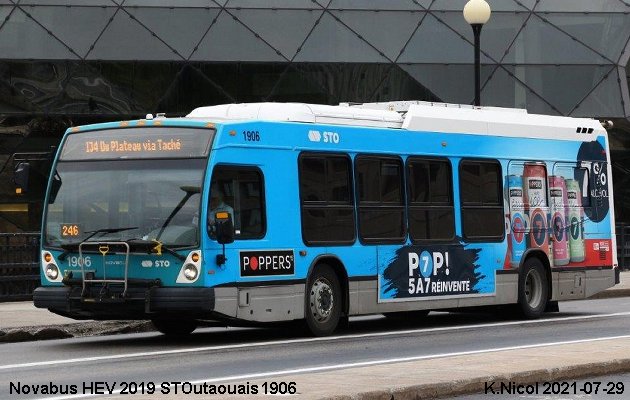 BUS/AUTOBUS: Novabus HEV 2019 STOutaouais