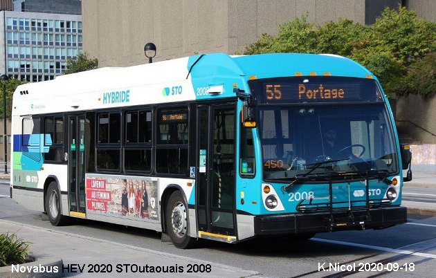 BUS/AUTOBUS: Novabus HEV 2020 STOutaouais