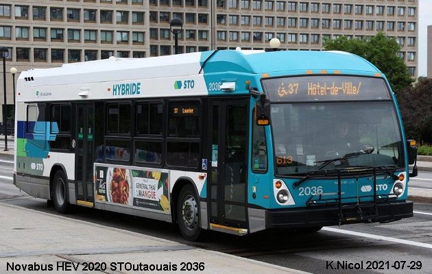 BUS/AUTOBUS: Novabus HEV 2020 STOutaouais