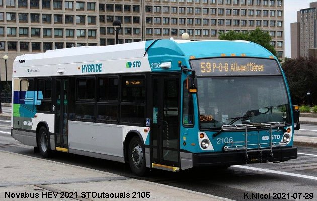 BUS/AUTOBUS: Novabus HEV 2021 STOutaouais