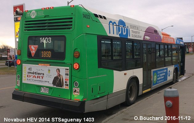 BUS/AUTOBUS: Novabus HEV 2014 STSaguenay