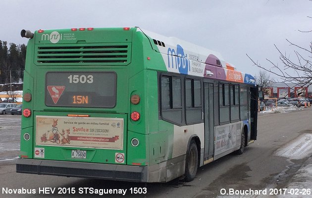 BUS/AUTOBUS: Novabus HEV 2015 STSaguenay