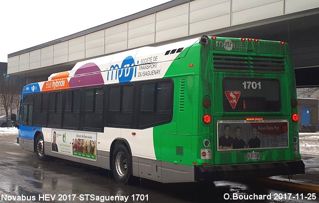 BUS/AUTOBUS: Novabus HEV 2017 STSaguenay