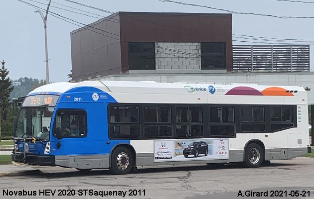 BUS/AUTOBUS: Novabus HEV 2020 STSaguenay