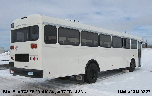 BUS/AUTOBUS: Blue Bird TX 3 2014 Auger M