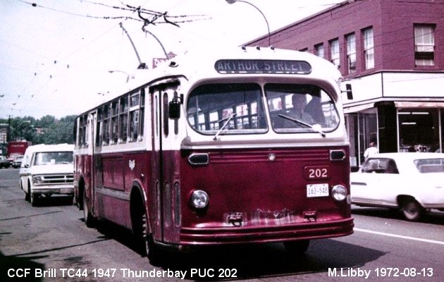 BUS/AUTOBUS: C.C.F./Brill TC44 1947 PUC Thunderbay