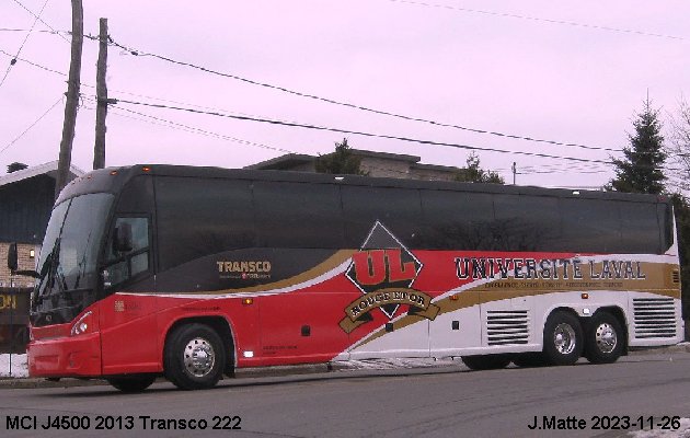 BUS/AUTOBUS: MCI J4500 2013 Transco