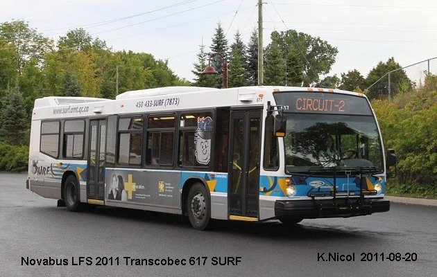 BUS/AUTOBUS: Novabus LFS 40102N 2011 Transcobec