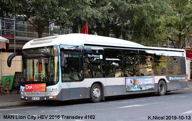 BUS/AUTOBUS: M.A.N. Lion City HEV 2016 Transdev France