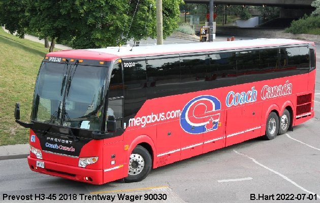 BUS/AUTOBUS: Prevost H3-45 2018 Trentway Wagar