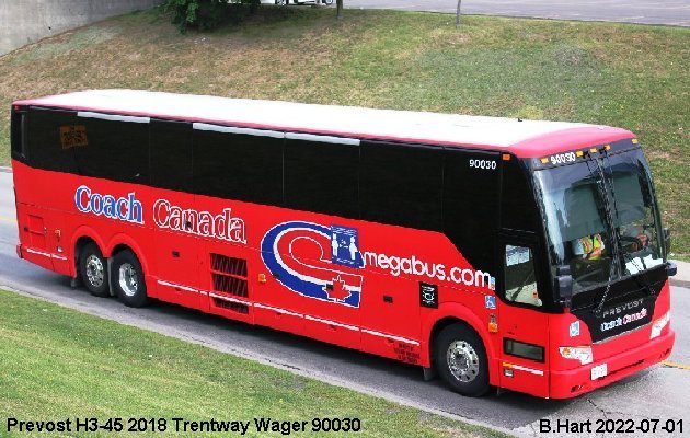 BUS/AUTOBUS: Prevost H3-45 2018 Trentway Wagar