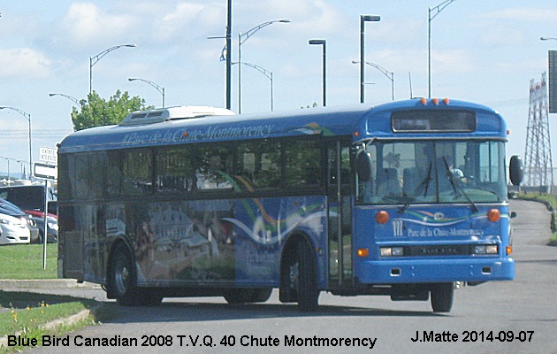 BUS/AUTOBUS: Blue Bird Canadiana 2008 T.V.Q.