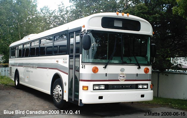 BUS/AUTOBUS: Blue Bird Canadian 2008 T.V.Q.