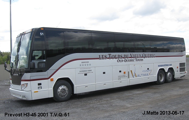 BUS/AUTOBUS: Prevost H3-45 2001 T.V.Q.