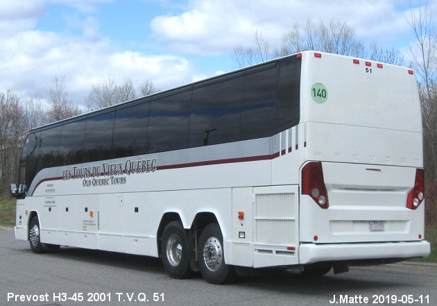 BUS/AUTOBUS: Prevost H3-45 2001 T.V.Q.