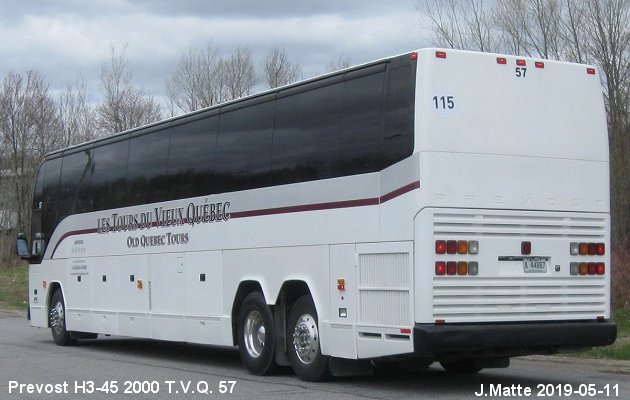 BUS/AUTOBUS: Prevost H3-45 2000 T.V.Q.