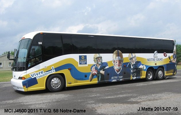 BUS/AUTOBUS: MCI J4500 2011 T.V.Q.