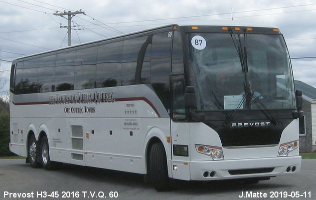 BUS/AUTOBUS: Prevost H3-45 2016 T.V.Q.