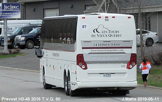 BUS/AUTOBUS: Prevost H3-45 2016 T.V.Q.