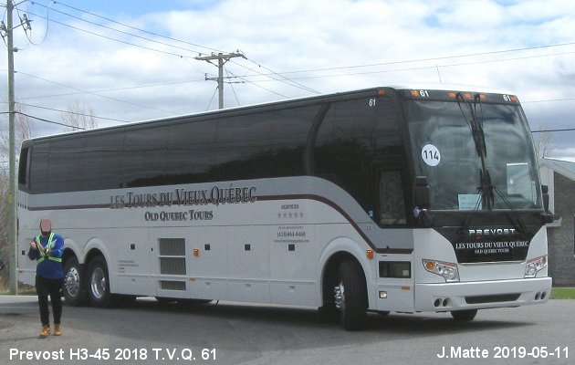 BUS/AUTOBUS: Prevost H3-45 2018 T.V.Q.