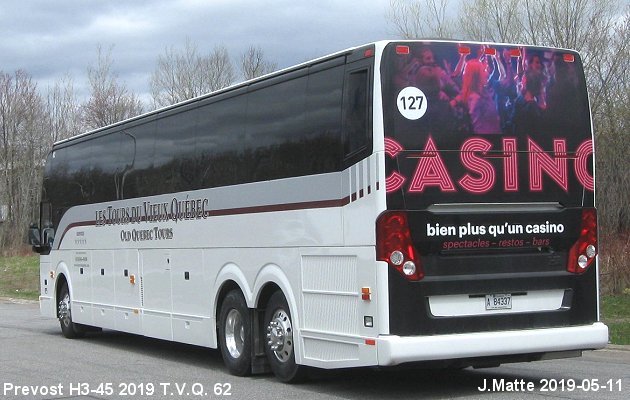 BUS/AUTOBUS: Prevost H3-45 2019 T.V.Q.