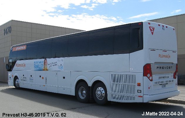 BUS/AUTOBUS: Prevost H3-45 2019 Tours Vieux Quebec
