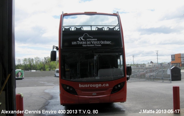 BUS/AUTOBUS: Alexander-Dennis Enviro 400 2013 Tours Vieux Québec