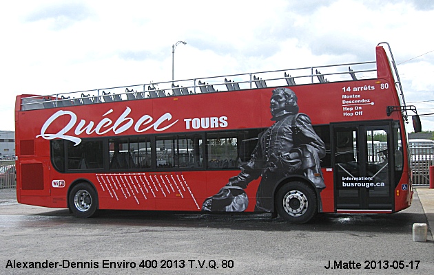 BUS/AUTOBUS: Alexander-Dennis Enviro 400 2013 Tours Vieux Québec