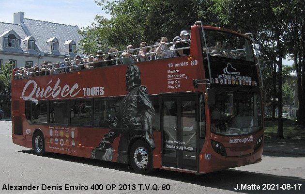 BUS/AUTOBUS: Alexander-Dennis Enviro 400 2013 Tours Vieux Québec