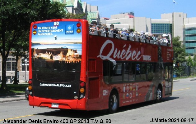 BUS/AUTOBUS: Alexander-Dennis Enviro 400 2013 Tours Vieux Québec