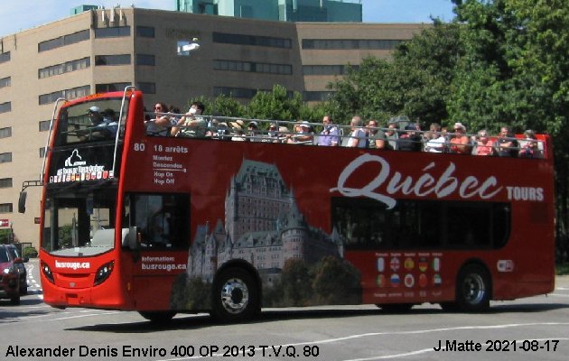 BUS/AUTOBUS: Alexander-Dennis Enviro 400 2013 Tours Vieux Québec