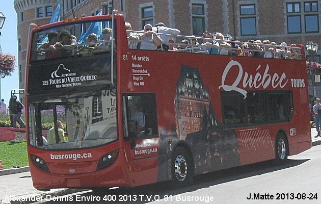 BUS/AUTOBUS: Alexander-Dennis Enviro 400 2013 T.V.Q.