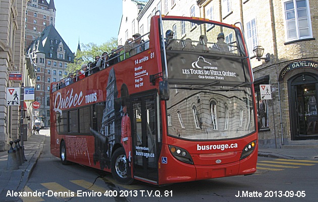 BUS/AUTOBUS: Alexander-Dennis Enviro 400 2013 T.V.Q.