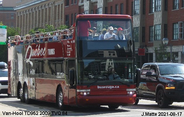 BUS/AUTOBUS: Van Hool TD952 2009 Tours Vieux Québec