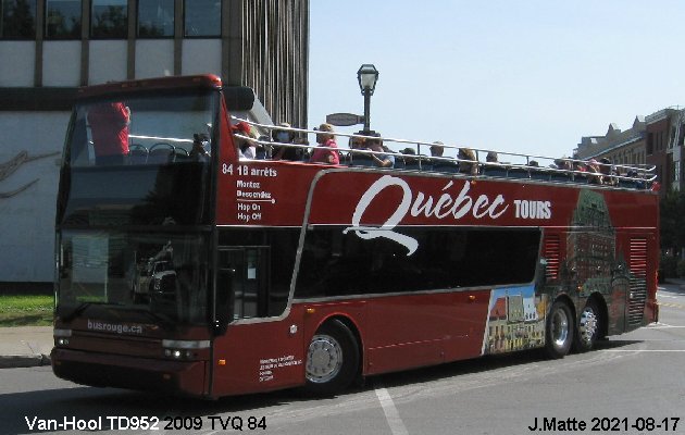 BUS/AUTOBUS: Van Hool TD952 2009 Tours Vieux Québec