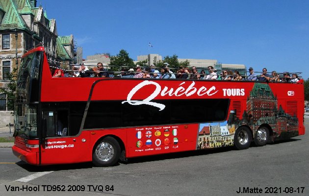 BUS/AUTOBUS: Van Hool TD952 2009 Tours Vieux Québec